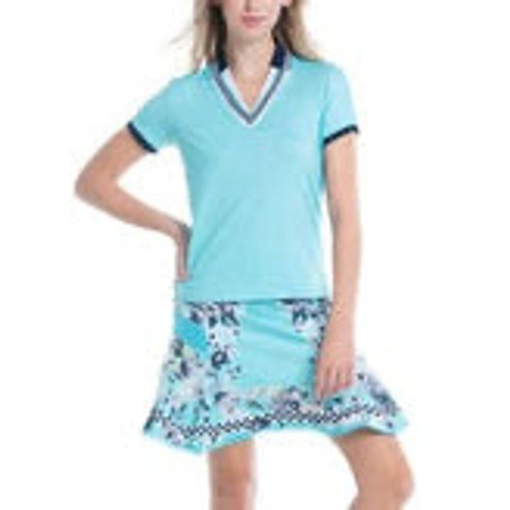 Lucky in Love Geo Mod Notch Women's Short Sleeve T-Shirt Women’s XL/14 Tennis